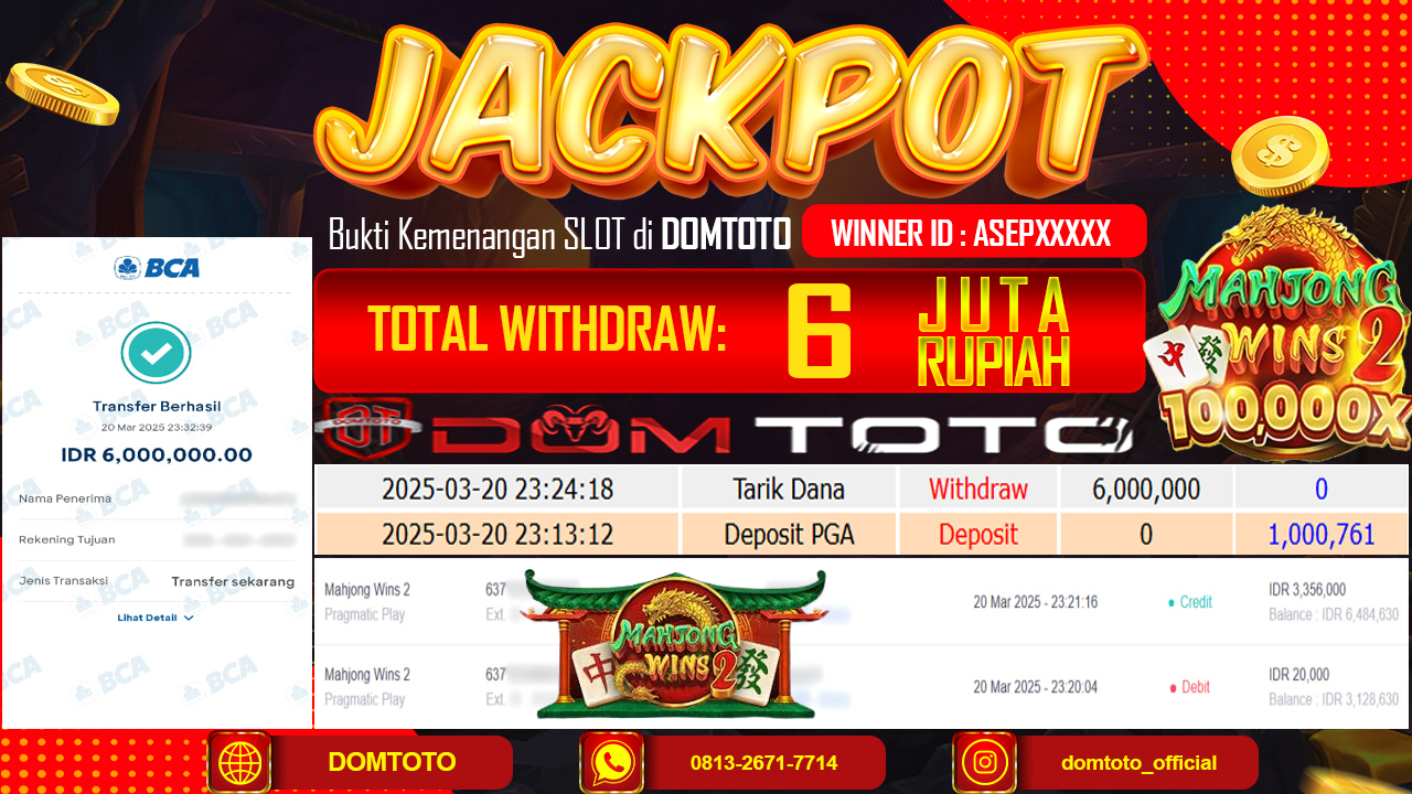 JACKPOT SLOT MAHJONG WINS 2 20 MARET 2025